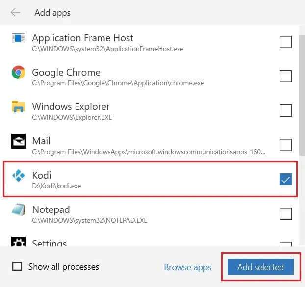 check-kodi-app-and-click-on-add-selected-button-to-add-apps-for-split-tunnelling-in-nord-vpn-622x585 كيفية تثبيت Kodi
