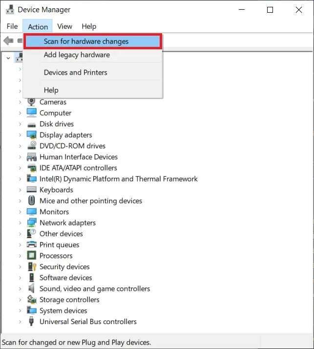 choose-the-Scan-for-hardware-changes-option.-643x715 إصلاح شاشة الموت الصفراء على Windows 10
