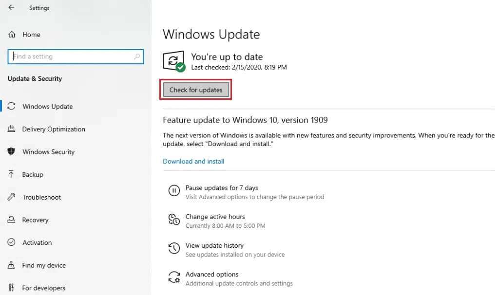 click-on-check-for-updates--1024x606 إصلاح الكمبيوتر المحمول من HP غير متصل بشبكة Wi-Fi