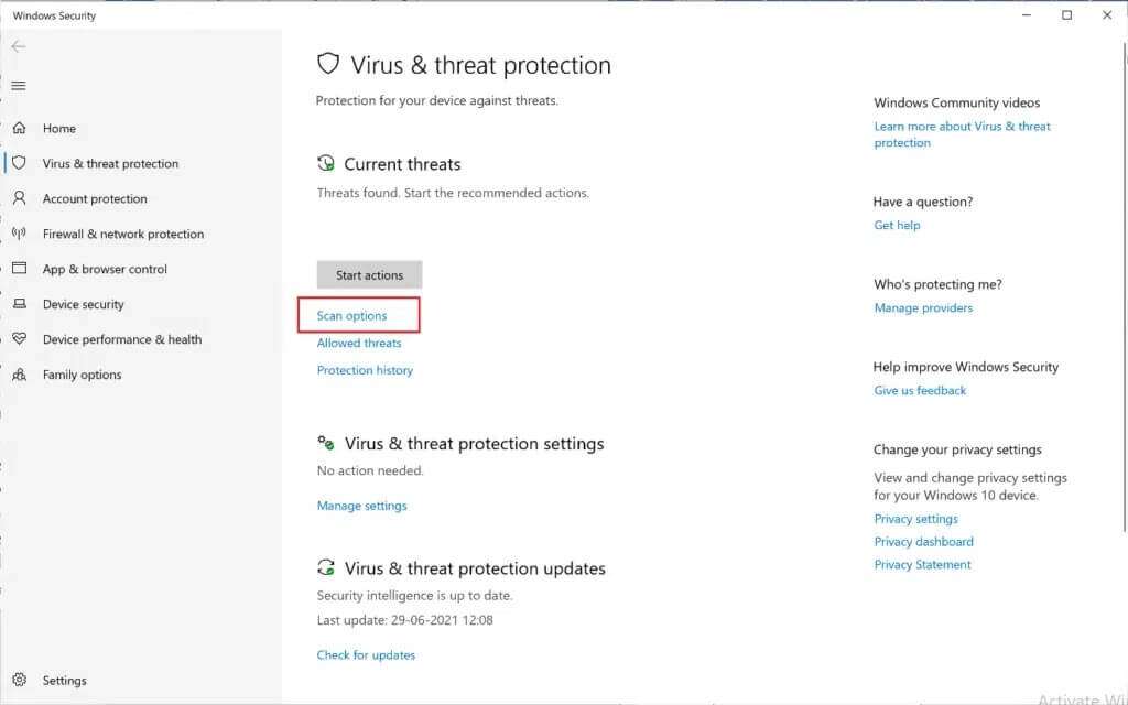 click-on-scan-options-1024x640-1-1024x640 إصلاح شاشة الموت الصفراء على Windows 10