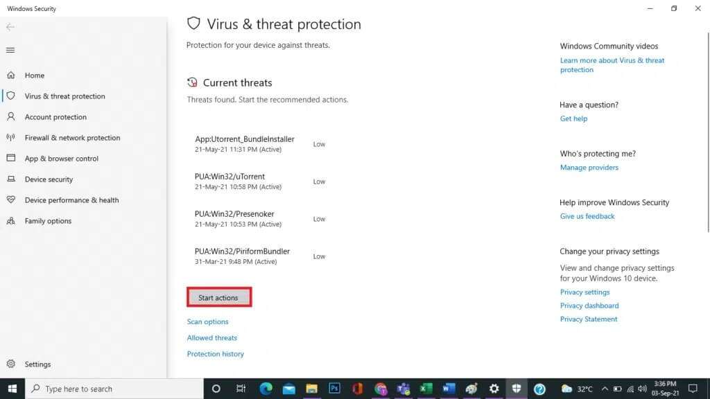 click-on-start-actions-under-current-threats-1-4-1024x576-1-1024x576 إصلاح شاشة الموت الصفراء على Windows 10