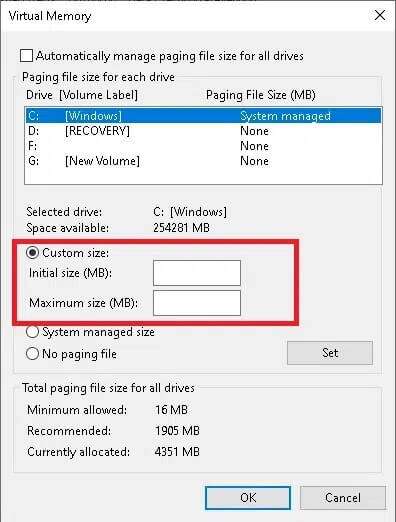 click-on-the-custom-size-radio-button-and-type-the-396x522 قائمة بحث ابدأ على Windows 10 لا تعمل إليك كيفية إصلاحها