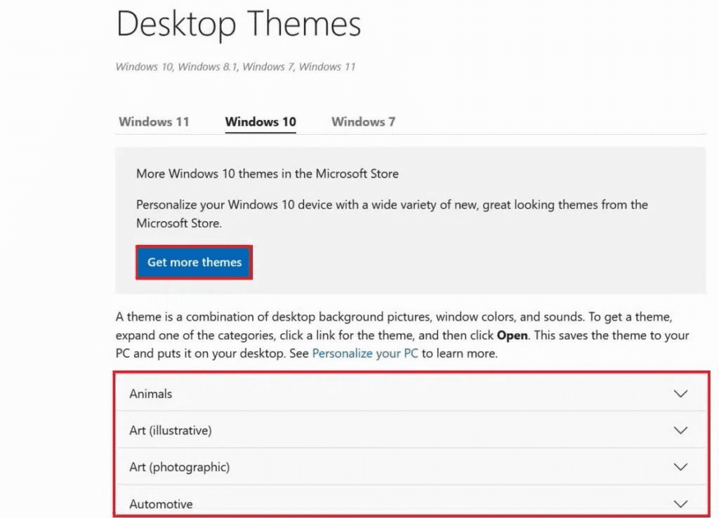click-on-the-drop-down-menu-of-your-choice-to-down-1024x738-1 كيفية تنزيل السمات لنظام التشغيل Windows 10