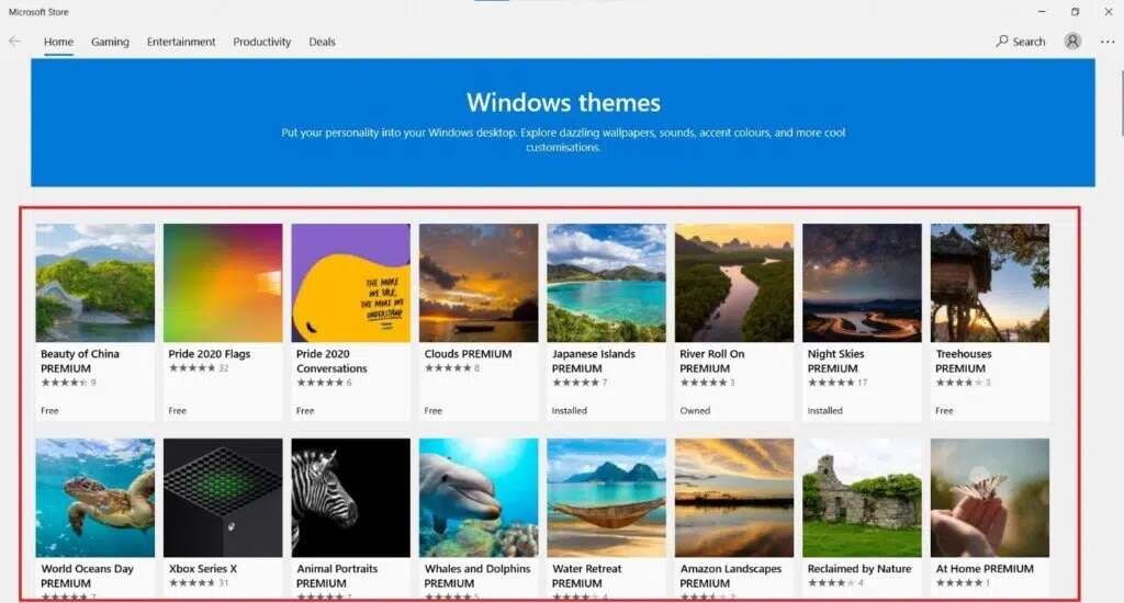 click-on-the-theme-of-your-choice-1024x550-1-1024x550 كيفية تنزيل السمات لنظام التشغيل Windows 10