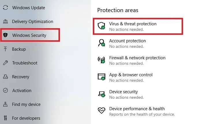 click-on-windows-security-in-the-left-panel-and-vi-732x431 إصلاح شاشة الموت الصفراء على Windows 10
