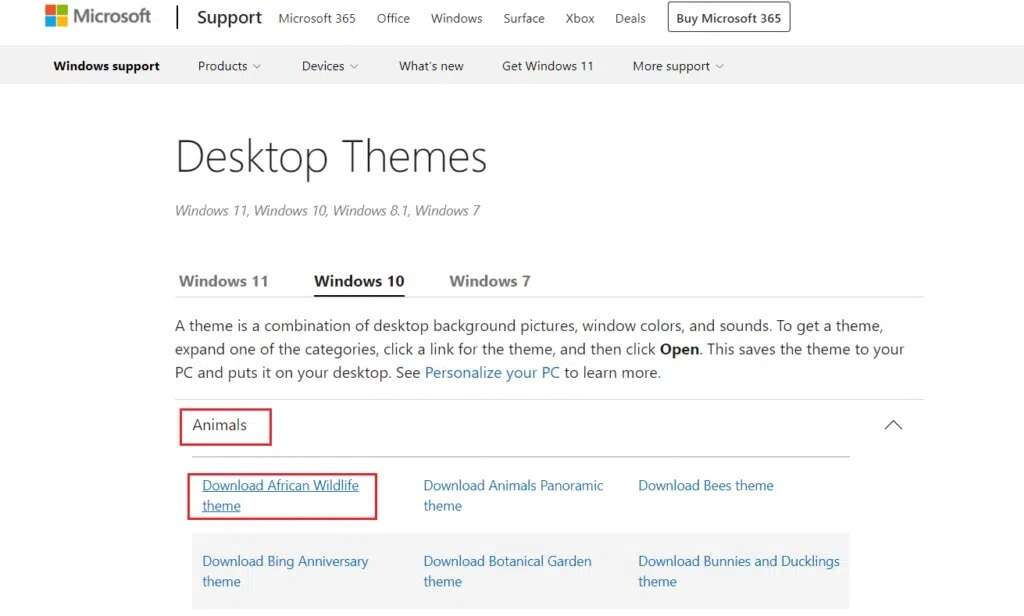 download-animal-category-theme-from-microsoft-official-site-1024x616-1-1024x616 كيفية تنزيل السمات لنظام التشغيل Windows 10
