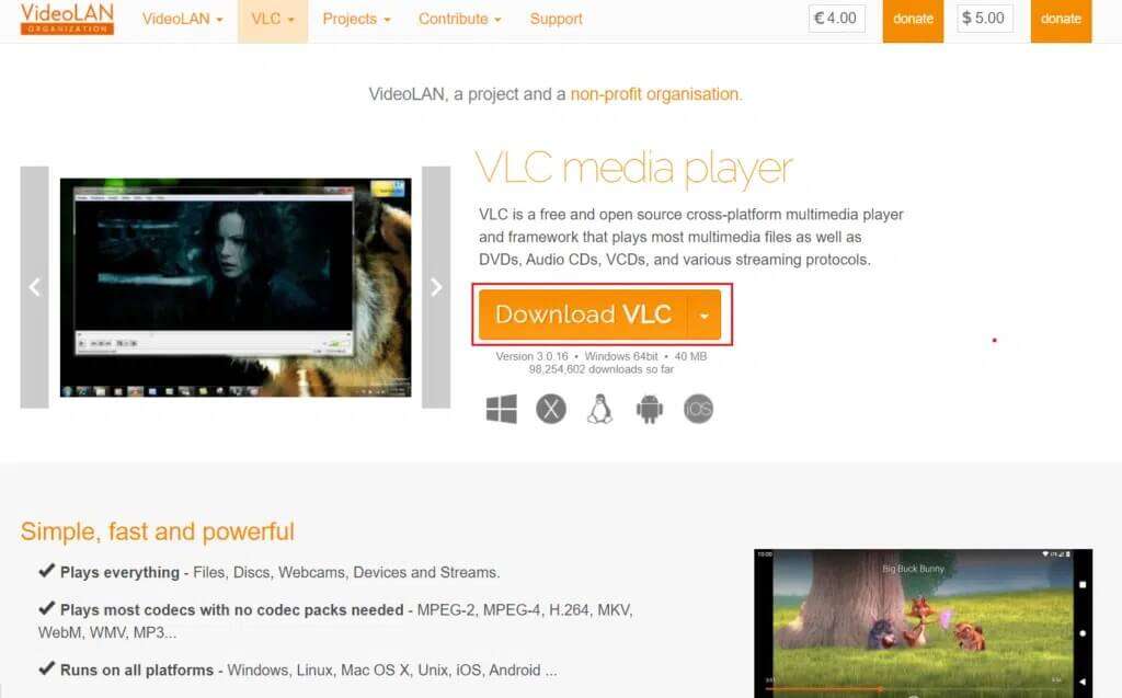 download-vlc-media-player-page-1024x637-1-1024x637 كيفية تثبيت HEVC Codecs في نظام التشغيل Windows 11