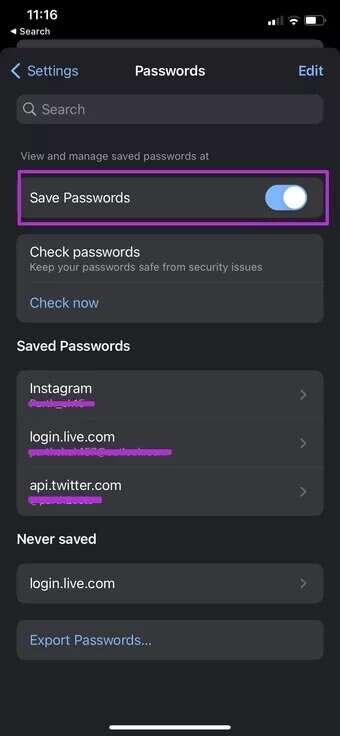 enable-save-passwords-for-iPhone_7c4a12eb7455b3a1ce1ef1cadcf29289-340x736 أفضل 7 طرق لإصلاح عدم حفظ Google Chrome لكلمات المرور