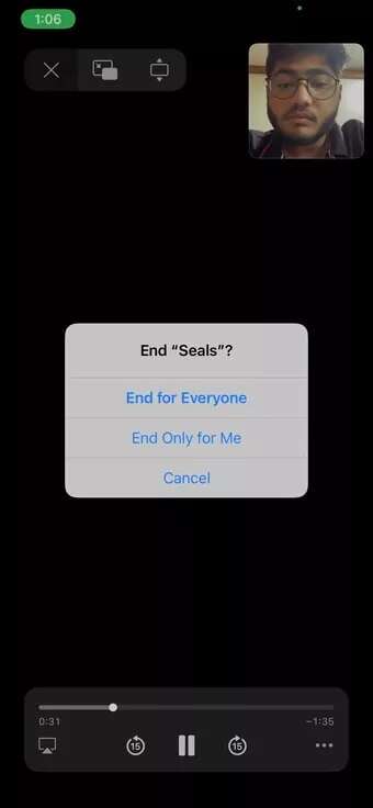 end-shareplay_7c4a12eb7455b3a1ce1ef1cadcf29289-340x736 كيفية استخدام Share Play على FaceTime على iPhone و iPad