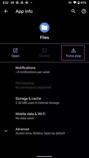 force-stop-files_7c4a12eb7455b3a1ce1ef1cadcf29289-340x605 أفضل 8 طرق لإصلاح توقف مدير الملفات على Android