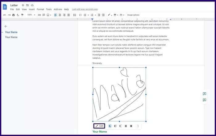 how-to-create-and-insert-signatures-in-Google-Docs-step-8_935adec67b324b146ff212ec4c69054f-700x439 كيفية إنشاء وإدراج توقيع في Google Docs