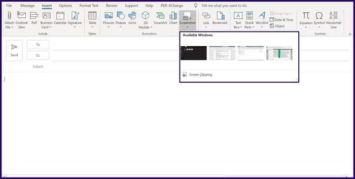 how-to-insert-screenshots-in-microsoft-outlook-step-5_935adec67b324b146ff212ec4c69054f-700x353 أفضل 3 طرق لإدراج لقطات الشاشة في Microsoft Outlook
