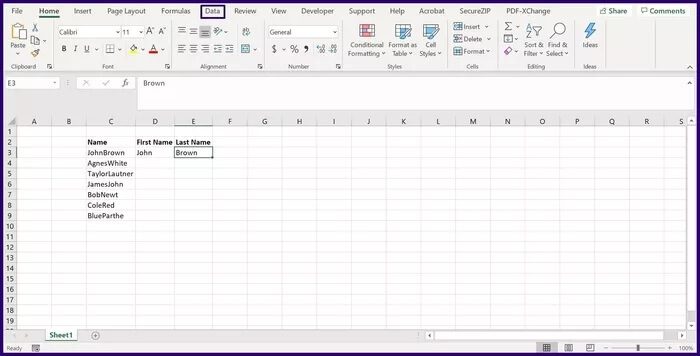 how-to-split-text-or-data-in-microsoft-excel-step-3_935adec67b324b146ff212ec4c69054f أفضل 3 طرق لتقسيم النص أو البيانات في Microsoft Excel