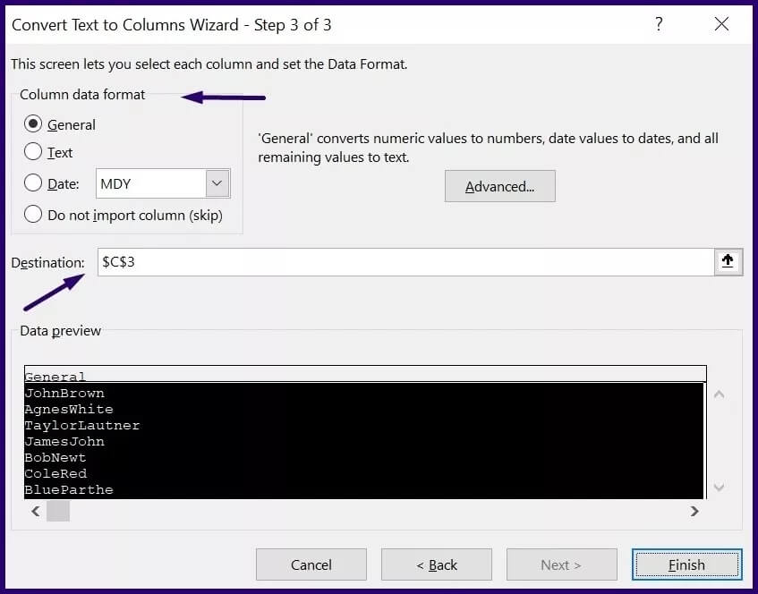 how-to-split-text-or-data-in-microsoft-excel-step-8_4d470f76dc99e18ad75087b1b8410ea9 أفضل 3 طرق لتقسيم النص أو البيانات في Microsoft Excel