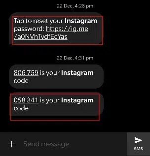 if-you-tap-on-send-an-sms-then-you-will-receive-a إصلاح محاولة تسجيل الدخول المشبوهة في Instagram