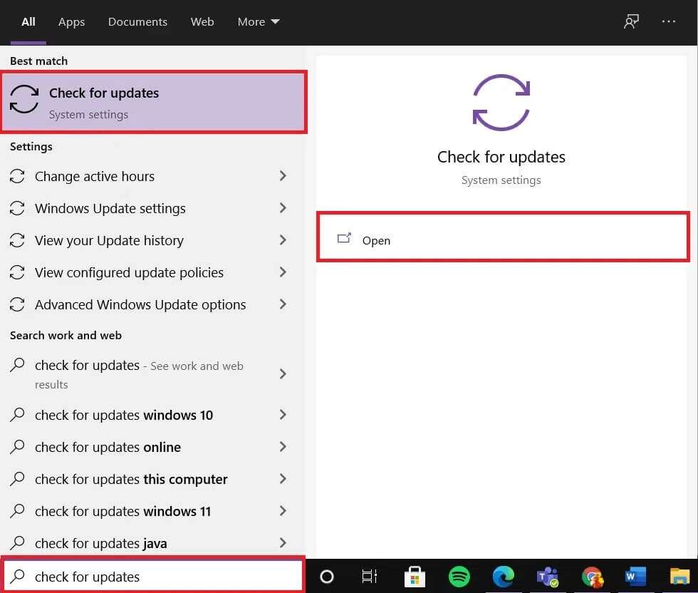 in-the-search-bar-type-check-for-updates-and-then-980x832 إصلاح خطأ في جهاز الإدخال / الإخراج في Windows 10