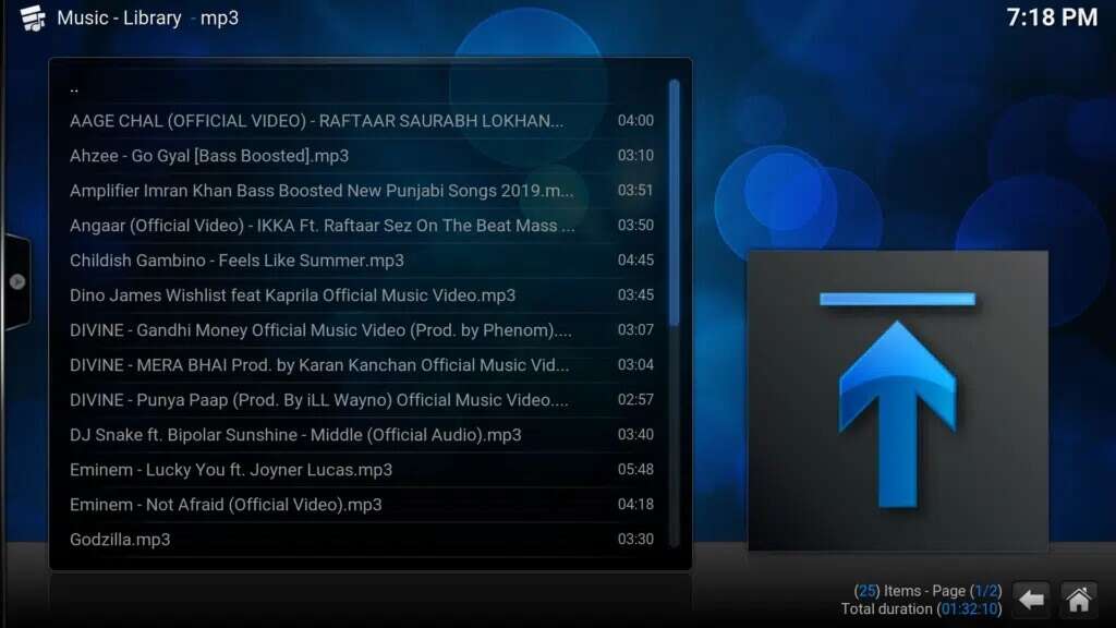 list-of-favourites-music-in-Kodi-app-Confluence-skin-1024x576-1-1024x576 كيفية إضافة المفضلة في Kodi