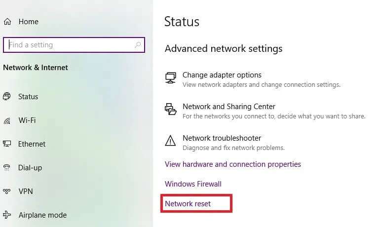 network-reset-774x460 إصلاح الكمبيوتر المحمول من HP غير متصل بشبكة Wi-Fi