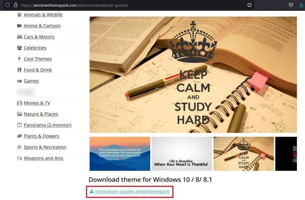 now-click-on-the-link-below-download-theme-for-win-1024x673-1-1024x673 كيفية تنزيل السمات لنظام التشغيل Windows 10