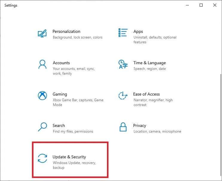 now-select-update-and-security-1-1-743x606 إصلاح شاشة الموت الصفراء على Windows 10