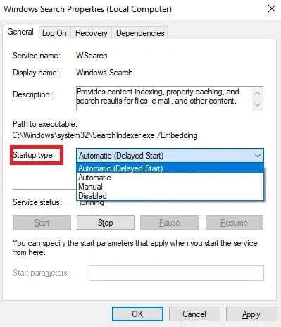 now-set-the-startup-type-to-automatic-as-shown-b-399x464 قائمة بحث ابدأ على Windows 10 لا تعمل إليك كيفية إصلاحها
