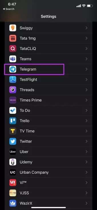 open-telegram-in-settings_7c4a12eb7455b3a1ce1ef1cadcf29289-340x736 أفضل 9 طرق لإصلاح عدم عرض Telegram الإشعارات على iPhone