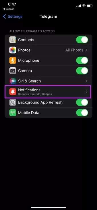 open-telegram-notifications_7c4a12eb7455b3a1ce1ef1cadcf29289-340x736 أفضل 9 طرق لإصلاح عدم عرض Telegram الإشعارات على iPhone