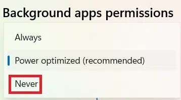 options-for-background-apps-permissions-358x198 كيفية زيادة سرعة الإنترنت في Windows 11
