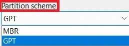 partition-scheme-258x93 كيفية إنشاء محرك أقراص USB قابل للتشغيل بنظام Windows 11