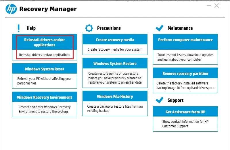 reinstall-drivers-and-or-applications--800x524 إصلاح الكمبيوتر المحمول من HP غير متصل بشبكة Wi-Fi