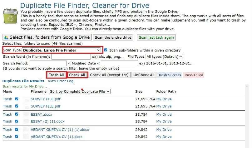 removing-files-from-duplicate-file-finder-807x475 كيفية إزالة الملفات المكررة في Google Drive