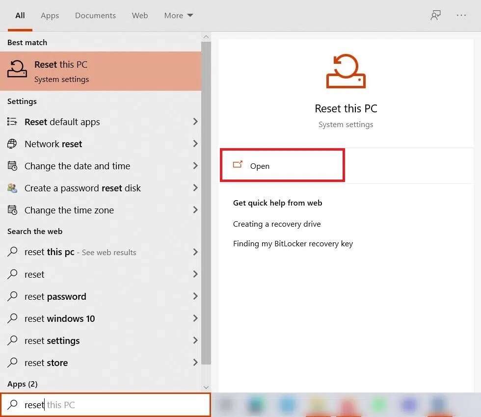 reset-this-pc-page-980x850 إصلاح شاشة الموت الصفراء على Windows 10