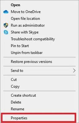 right-click-and-select-properties-option-255x397 حل مشكلة توقف Microsoft Office Word عن العمل Windows 10