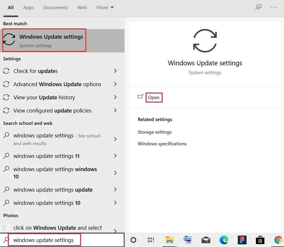 search-for-windows-update-settings-and-click-on-Open-971x843 إصلاح الكمبيوتر المحمول من HP غير متصل بشبكة Wi-Fi