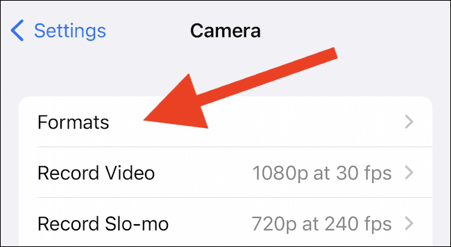 select-formats كيفية جعل iPhone يستخدم ملفات JPG و MP4 بدلاً من HEIF و HEIC و HEVC