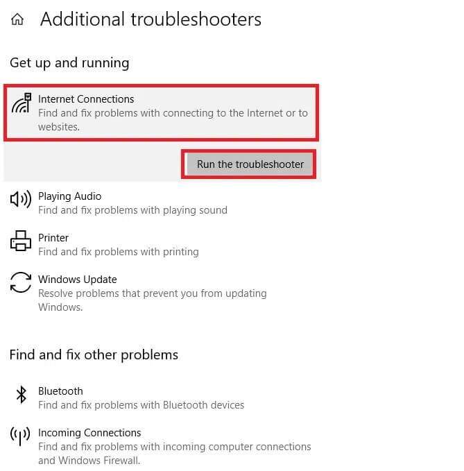 select-internet-connections-and-run-the-troublesho-669x679 إصلاح الكمبيوتر المحمول من HP غير متصل بشبكة Wi-Fi