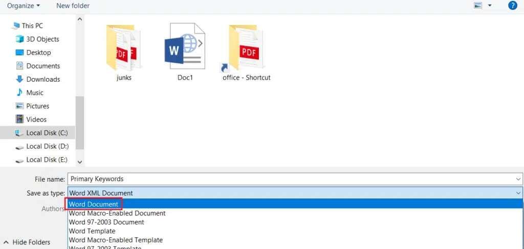 select-save-as-type-to-word-document-1024x488-1-1024x488 كيفية إزالة العلامات المائية من مستندات Word