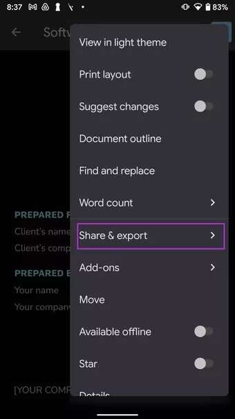 select-share-and-export_7c4a12eb7455b3a1ce1ef1cadcf29289-340x605 كيفية تحويل ملف مستندات Google إلى PDF على سطح المكتب والهاتف