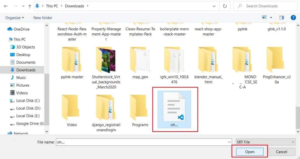 select-the-subtitle-file-and-click-Open-1024x542-1-1024x542 كيفية إضافة الترجمة إلى الفيلم بشكل دائم