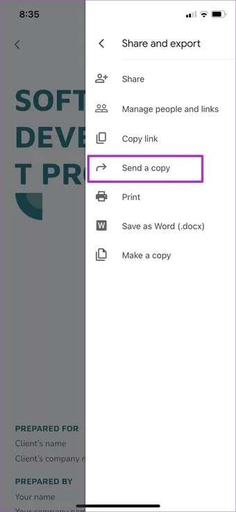 send-copy-as-pdf-on-iphone_7c4a12eb7455b3a1ce1ef1cadcf29289-340x736 كيفية تحويل ملف مستندات Google إلى PDF على سطح المكتب والهاتف