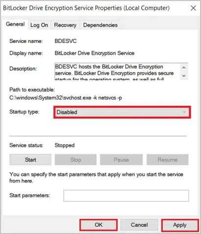 set-the-startup-type-to-disabled-from-the-drop-dow-410x479 كيفية تعطيل BitLocker في Windows 10
