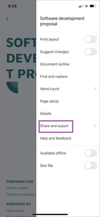 share-and-export-docs-file-on-iPhone_7c4a12eb7455b3a1ce1ef1cadcf29289-340x736 كيفية تحويل ملف مستندات Google إلى PDF على سطح المكتب والهاتف