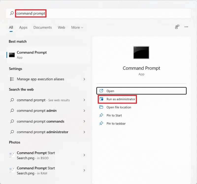 start-menu-search-result-for-command-prompt-800x748 كيفية تغيير رقم التعريف الشخصي PIN في Windows 11