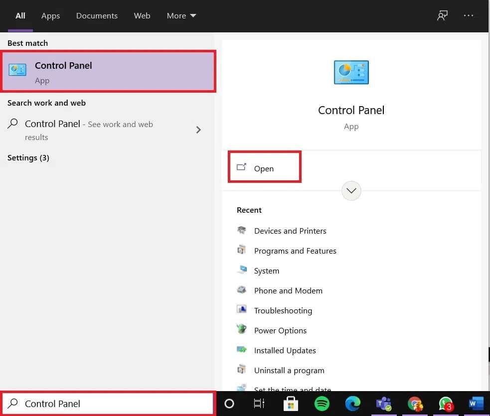 type-control-panel-in-the-search-bar-and-click-ope-2-983x835 إصلاح عدم عمل قارئ بطاقة Realtek على  Windows 10