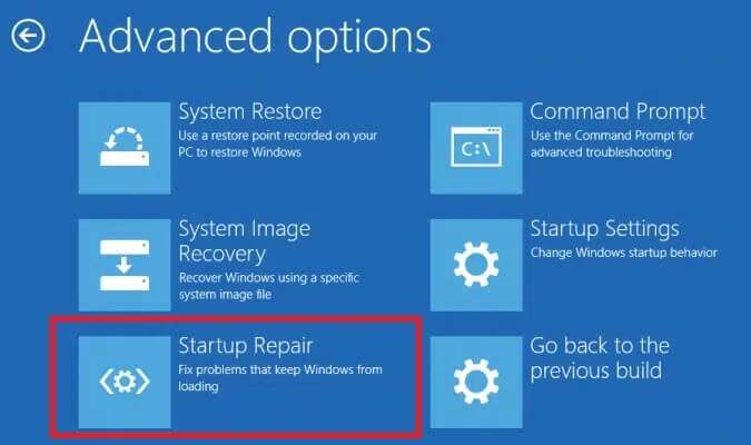 under-advanced-options-click-on-startup-repair--675x400 إصلاح شاشة الموت الصفراء على Windows 10
