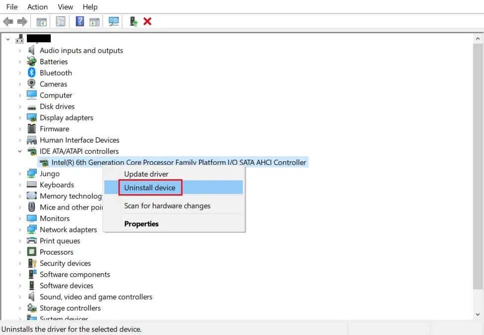 uninstall-ATA-ATAPI-controller-driver-in-device-manager-973x673 إصلاح خطأ في جهاز الإدخال / الإخراج في Windows 10