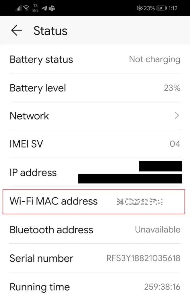 wifi-mac-address-in-Honor-Play-About-phone-status-1-662x1024-1-662x1024 كيفية زيادة سرعة الإنترنت في Windows 11