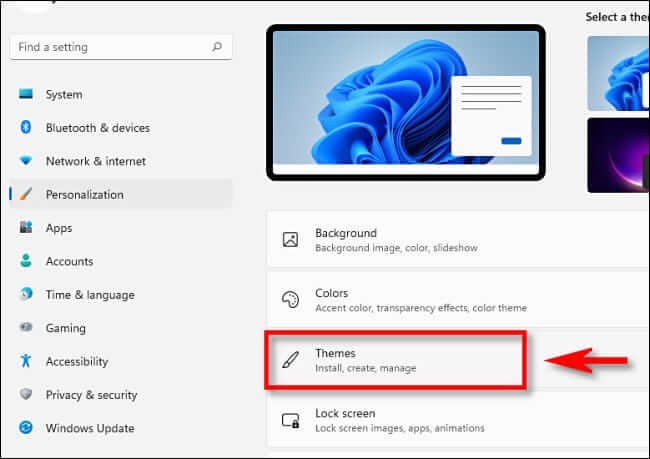 win11_settings_click_themes-650x459 كيفية إخفاء أو حذف رمز سلة المحذوفات في Windows 11 أو 10 أو 7