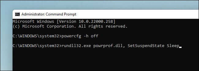 win11_sleep_command_line كيفية وضع جهاز كمبيوتر Windows 11 في وضع السكون