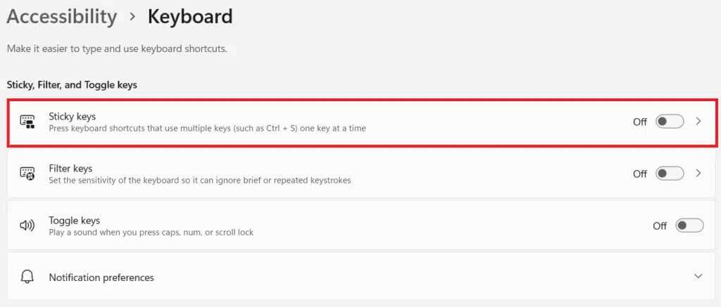 كيفية إيقاف تشغيل Sticky Keys في Windows 11 - %categories